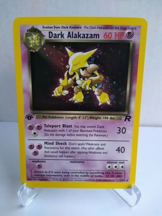 Dark Alakazam - 1/82 Team Rocket Holo Rare - 1st Edition