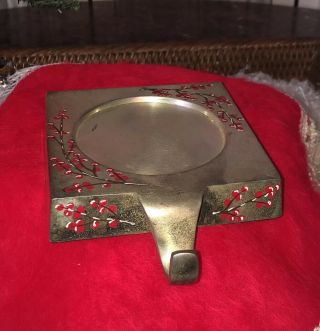 Rare Christmas Stocking Hanger,  Candle Holder Japanese Cherry Blossom Design