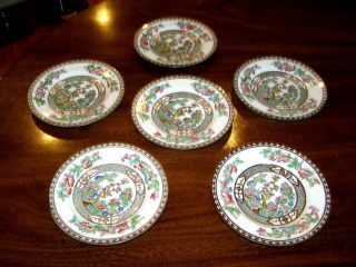 Set Of 6 Antique/vintage Coalport " Indian Tree " Multicolor 6 3/4 " Dessert Plates