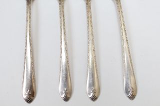 4 Wm Rogers & Son IS Exquisite Silverplate Flatware Salad Forks 3