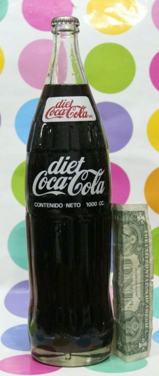 Chile Vintage Old Coca Cola Big Tall Bottle Acl Rare Size 1000 Liter Diet Light
