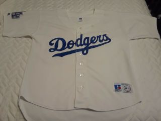 Vintage La Dodgers Russell Athletic Jersey Shirt Size Large Rare Sewn On