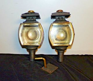 Antique Horse Or Buggy Carriage Lamp Lantern Light Unmarked Mounting Bracket
