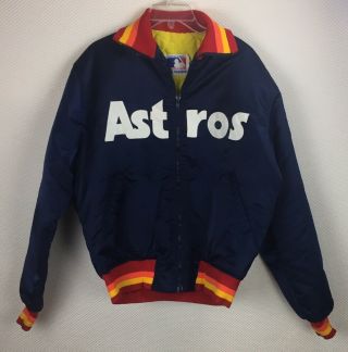 Vtg Rare Mlb 1980’s Houston Astros Starter Satin Dugout Jacket Large Made In Usa