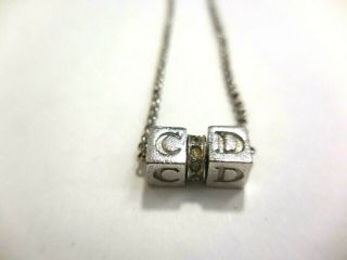 Christian Dior Necklace Choker " Cube " Simple Logo Rare