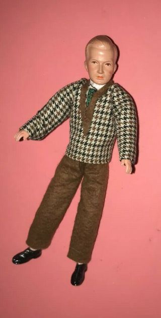 Vtg 30s 40s Dollhouse Caco Man Father Doll Metal Feet Antique Germany