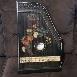 Rare Vintage Hand Painted Lap Harp West Germany