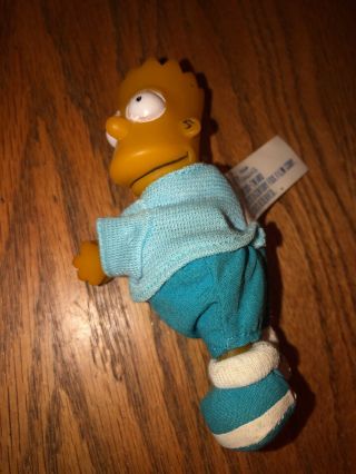 Vintage Bart Simpson Hugger Clinger Clip On Plush 1990