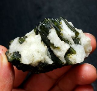 Rare 70 G Natural Green Tourmaline Crystals Rough Stone Specimen A106