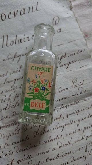 Sweet Antique French Perfume Bottle C1930 Chypre Paris Delf