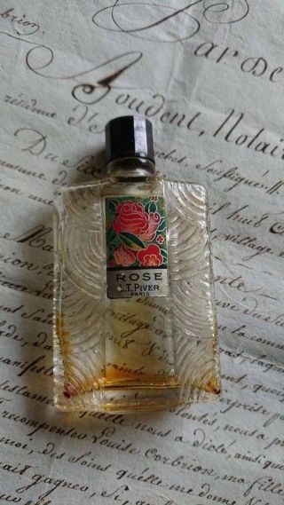 Charming Antique French L T Piver Perfume Bottle C1930 Rose