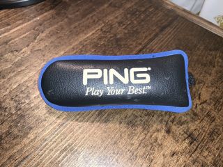 Rare Ping Blade Golf Putter Head Cover Play Your Best Blue Headcover Anser 2