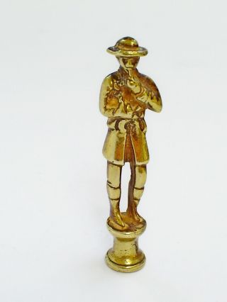 Antique Brass Man Smoking Pipe Figural Brass Pipe Tamper
