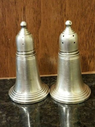 Sterling,  Hollowware Salt & Pepper Shakers By Empire W/ Glass Liners