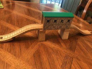 Thomas The Train Wooden Clickety - Clack Green Roof Tunnel Rare And Retired