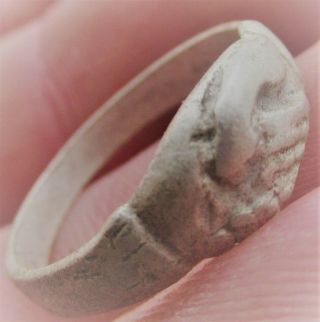 European Finds Late Medieval Silver Fede Ring Clasped Hands