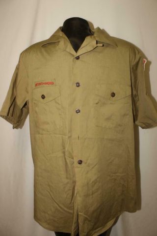 Vintage Bsa Boy Scouts Of America Mens Large Uniform Shirt Wisconsin Rare