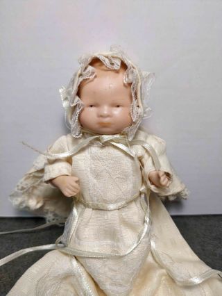 RARE VINTAGE BISQUE SMALL BIG DRESS BABY DOLL Nº34 2