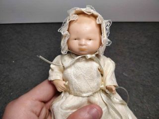 RARE VINTAGE BISQUE SMALL BIG DRESS BABY DOLL Nº34 3