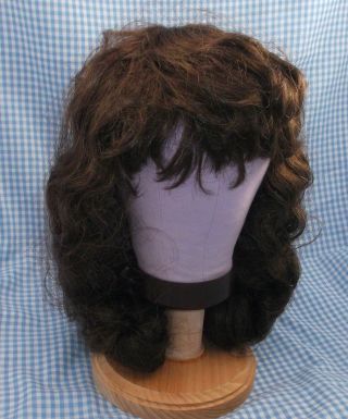Vintage Brown Long Wavy & Bangs Doll Wig Size 15 Tallinas In Package