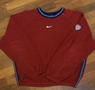 Vintage 90s Nike Team Usa Soccer Fleece Sweatshirt Mens Medium Rare