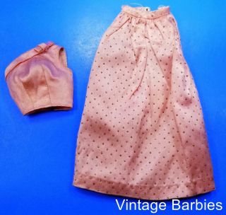 Barbie Doll Fashion Pak Pink Satin Glitter Skirt & Shirt Vintage 1960 
