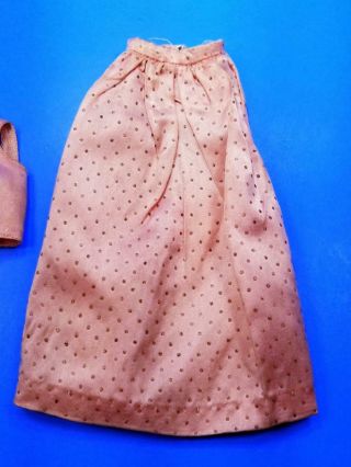 Barbie Doll Fashion PAK Pink Satin Glitter Skirt & Shirt Vintage 1960 ' s 2