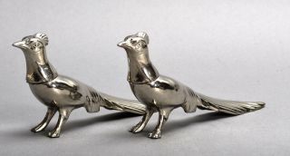 Vintage Silver - Plated Figural Salt & Pepper Shakers - Pheasant Bird Form