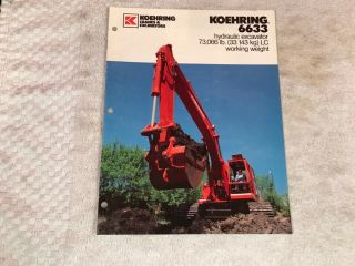 Rare Koehring 6633 Hydraulic Excavator Dealer Brochure 9 Page