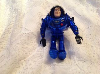 Toy Story Buzz Lightyear Doll Chrome Metallic Blue Thinkaway Small Rare
