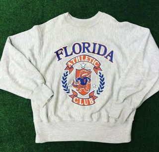 Vtg 90s University Of Florida Gators Rare Vintage Athletic Club Sweater Crewneck