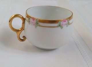 Antique/vintage Gold & Rose Rimmed Tea Cup Made In Austria