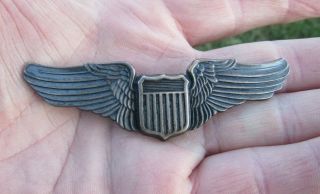 Rare,  Lgb,  Sterling Silver Pilot Wing,  Heavyweight,  Classic Badge,  3 ",