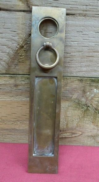 Vintage Large Solid Brass Letter Box With Knocker Letterbox Post Box