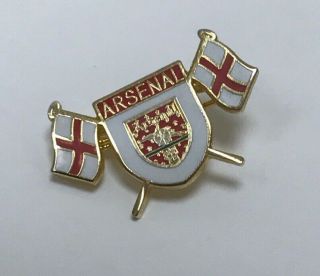 Arsenal Supporter Enamel Badge Very Rare - From The 1990’s Patriotic Flag Design