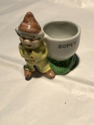Antique Walt Disney Enterprises Dopey Egg Cup From 1937 In Near -