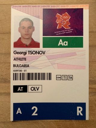 London 2012 Olympic Athlete Identity & Accreditation Card Pass Rare