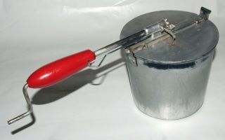 Rare Felknor Vintage Popcorn Popper,  Extended Hand Crank - Campfire / Stovetop