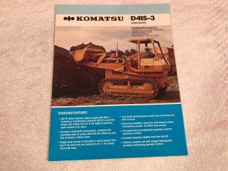 Rare Komatsu D41 - S Dozer Shovel Tractor Dealer Sales Brochure