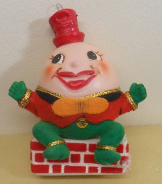 Vintage Humpty Dumpty Christmas Ornament Plastic Rare Japan Kitsch Retro