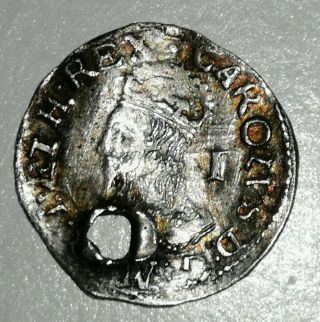 Rare 1625 - 49 Britain Charles I Silver Hammered Penny 1d - London -