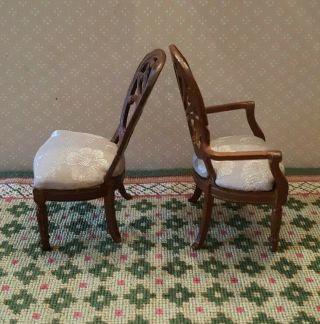 Dollhouse miniature vintage wood chairs,  1:12 3