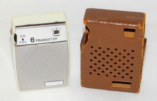 Vintage Royce 6 Transistor Radio 6t 610 Built - In Kickstand Case Rare