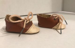 Terri Lee Vintage 1950s Oil Cloth Brown & White Saddle Shoes For 16 " Doll