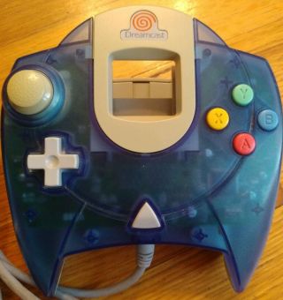 Official Oem Sega Dreamcast Controller Clear Blue Rare - Gift Idea