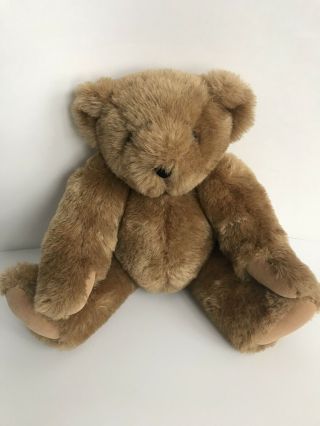 Vermont Teddy Bear Plush 16 " Brown Jointed Animal Classic Vintage Stuffed Cute