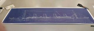 Rms Titanic White Star Line Blueprint 1912 Drawing Poster Ship Profile 15 " X50 "