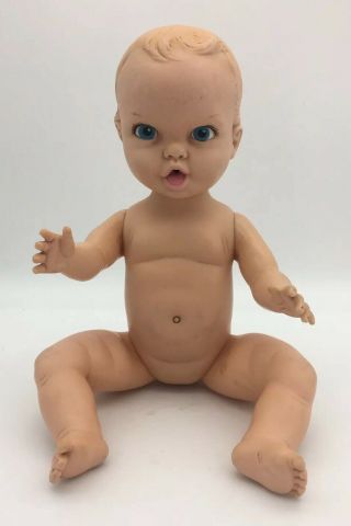 Vintage Gerber Baby Doll Drink And Wet Jointed Plastic 1972 14 "