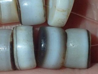 10 Ancient Indo - Tibetan Sulemani Agate Beads,  8 - 9mm,  S1007