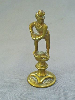 Antique Dickens Character Figural Brass Pipe Tamper/sam Weller